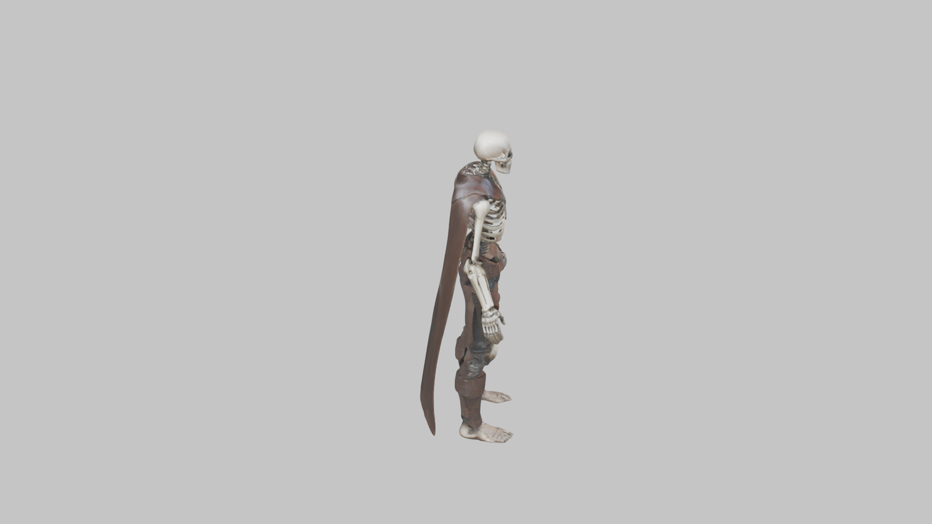 Sci fi robot Skeleton Rigged Animated Low-poly 3D model_3