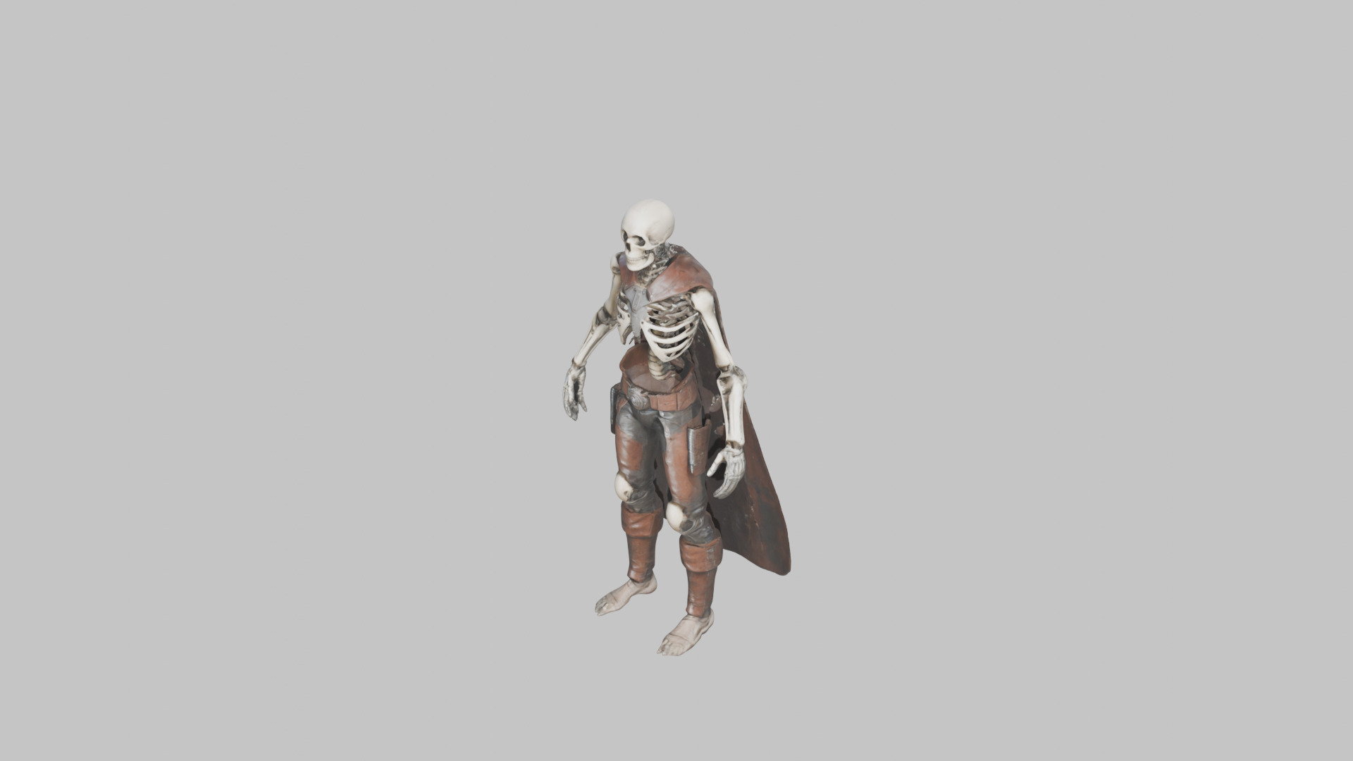 Sci fi robot Skeleton Rigged Animated Low-poly 3D model_7