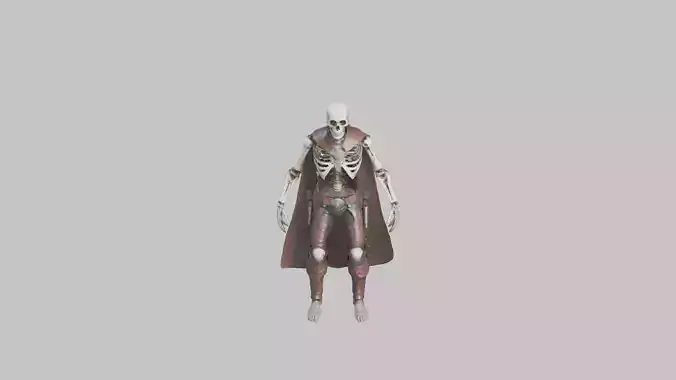 Sci fi robot Skeleton Rigged Animated Low-poly 3D model