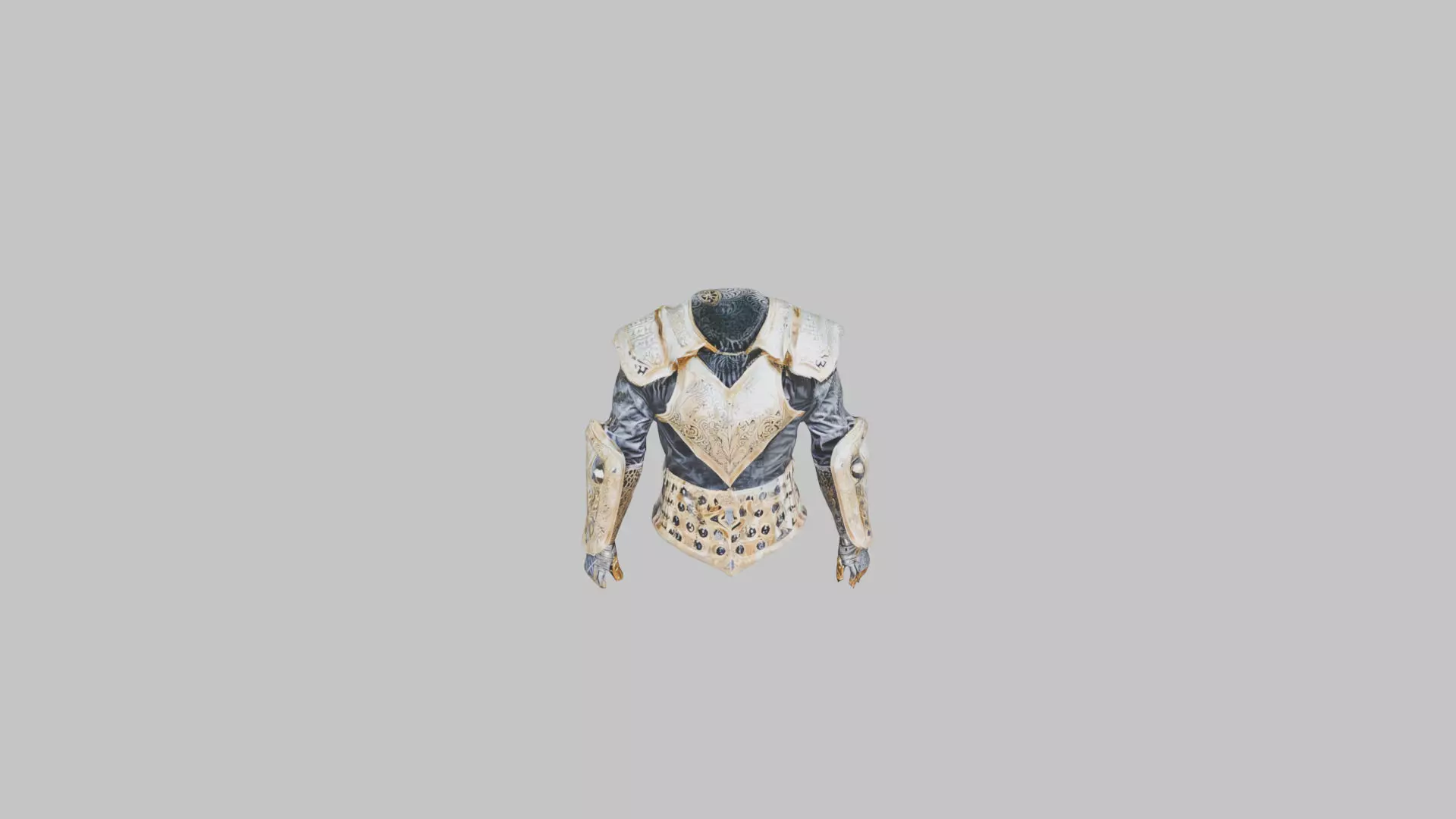 Medieval Royal armor set gold Low-poly 3D model_0