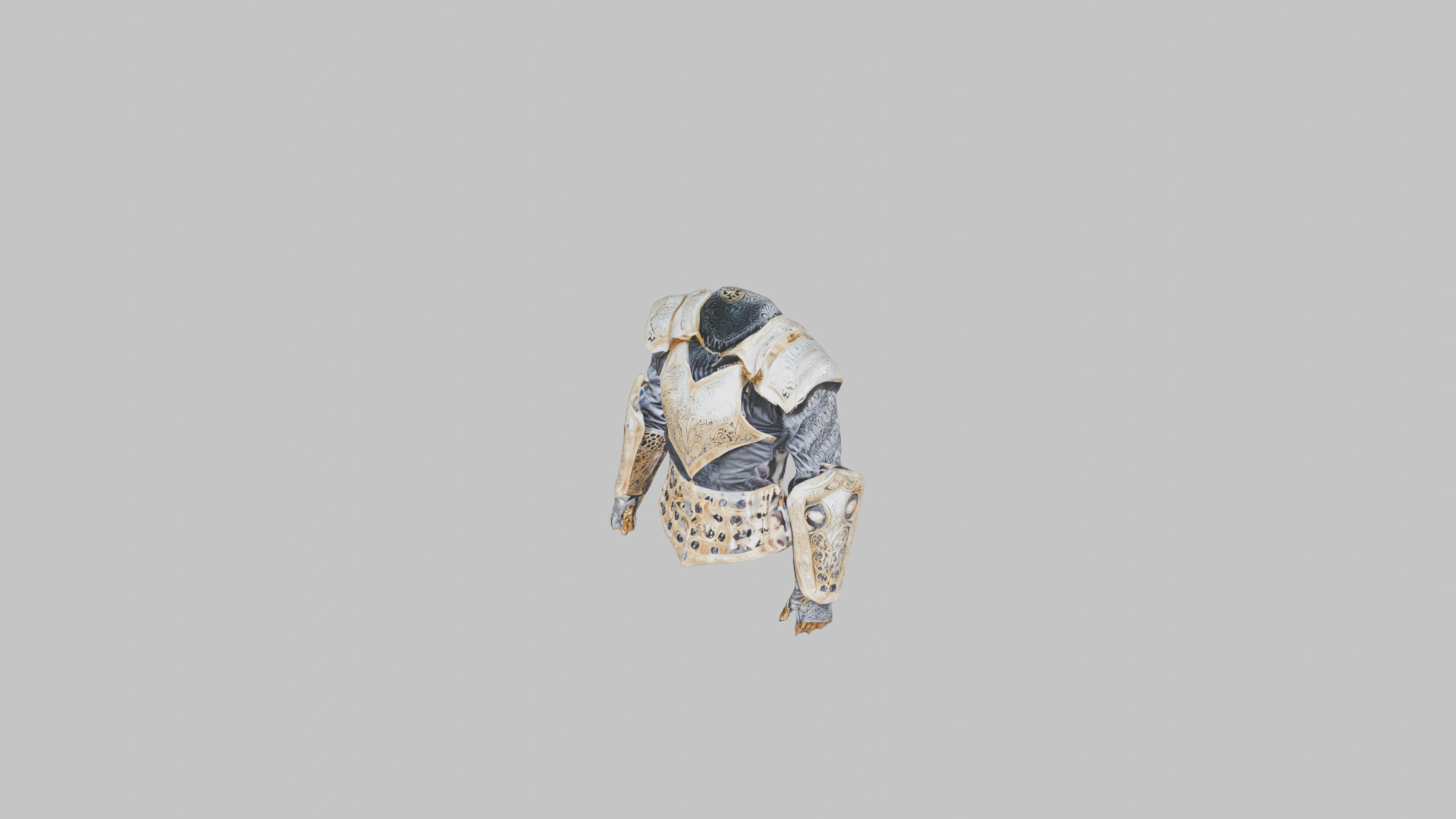 Medieval Royal armor set gold Low-poly 3D model_4