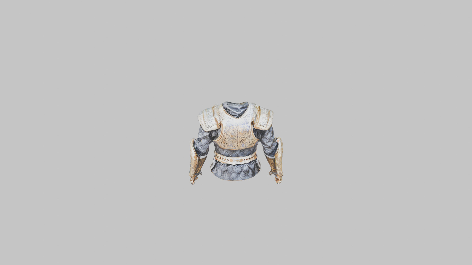 Medieval Royal armor set gold Low-poly 3D model_3