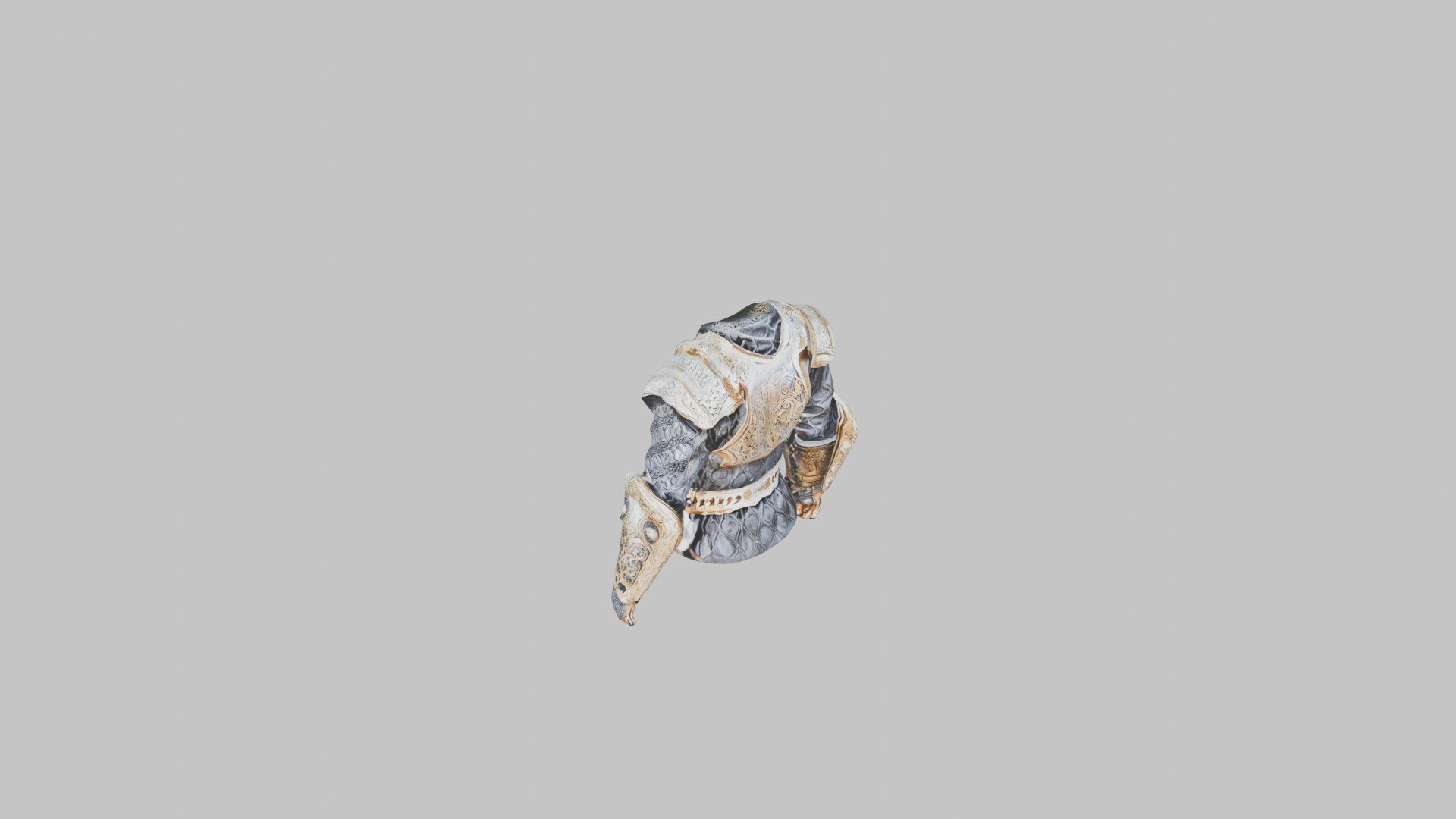 Medieval Royal armor set gold Low-poly 3D model_5