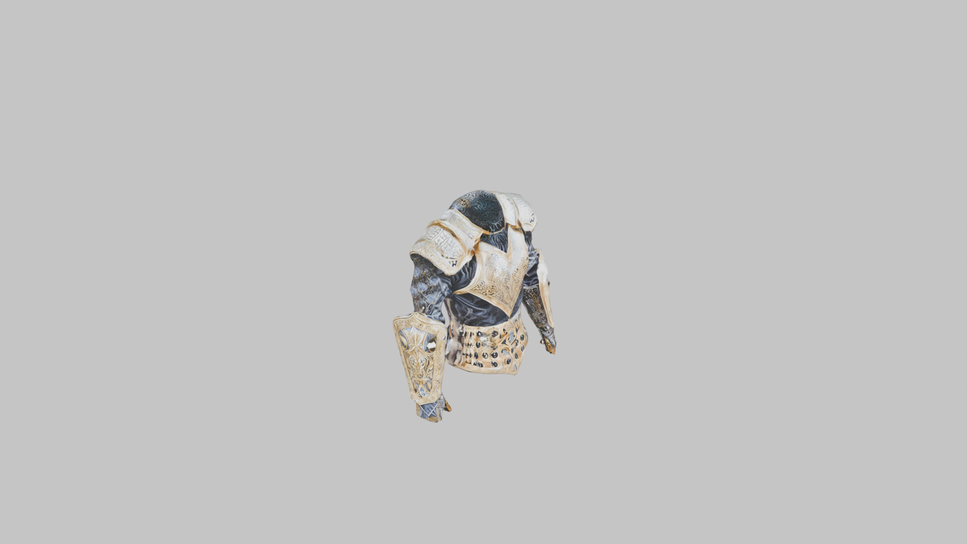 Medieval Royal armor set gold Low-poly 3D model_8