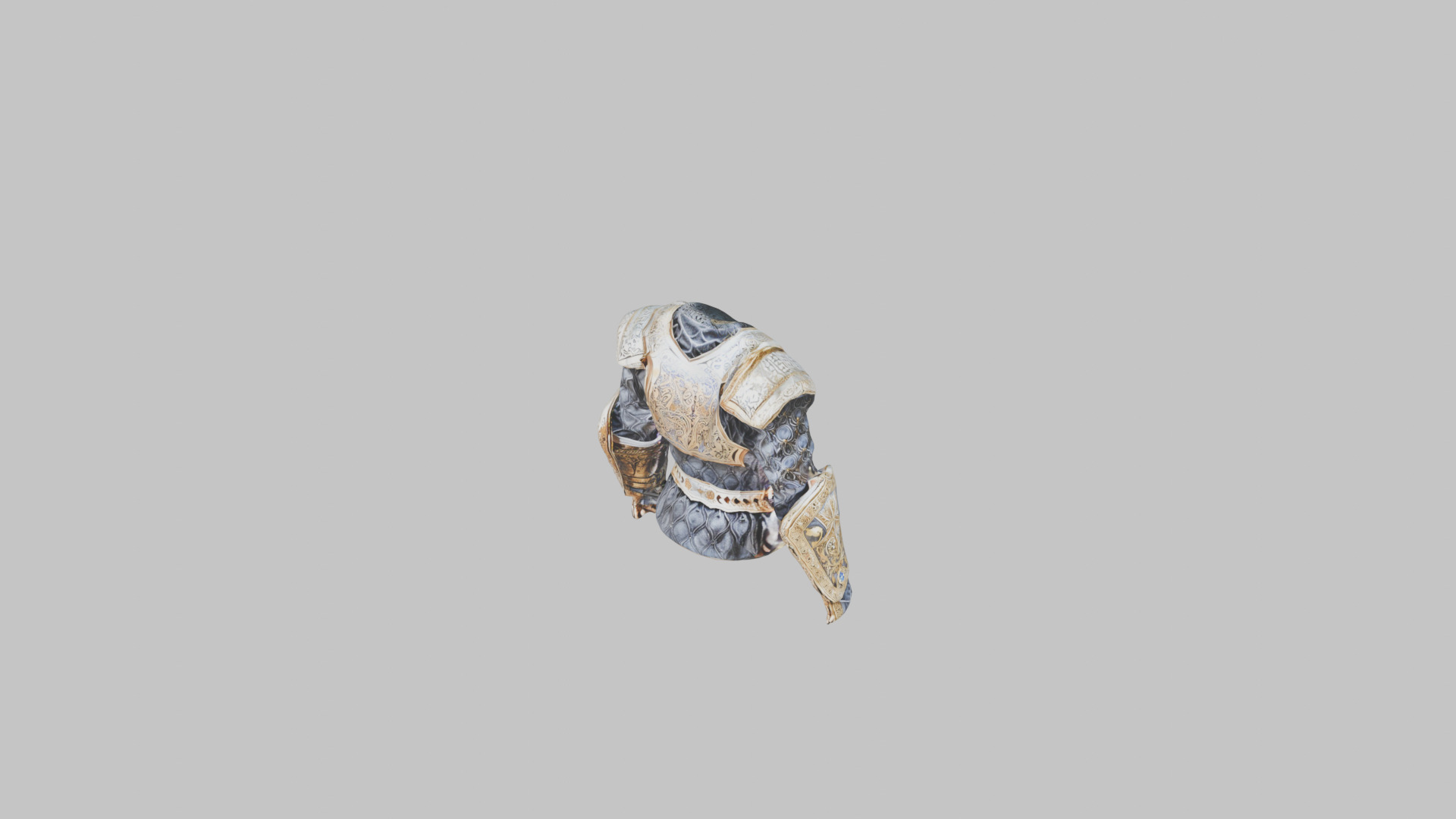 Medieval Royal armor set gold Low-poly 3D model_2