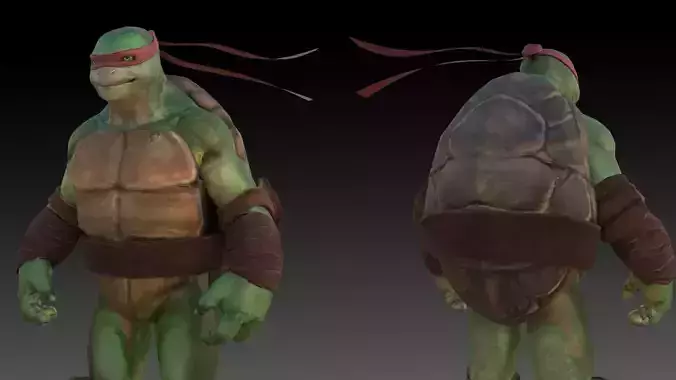 Raphael TMNT 3D Model High Quality Rigged Low-poly 3D model