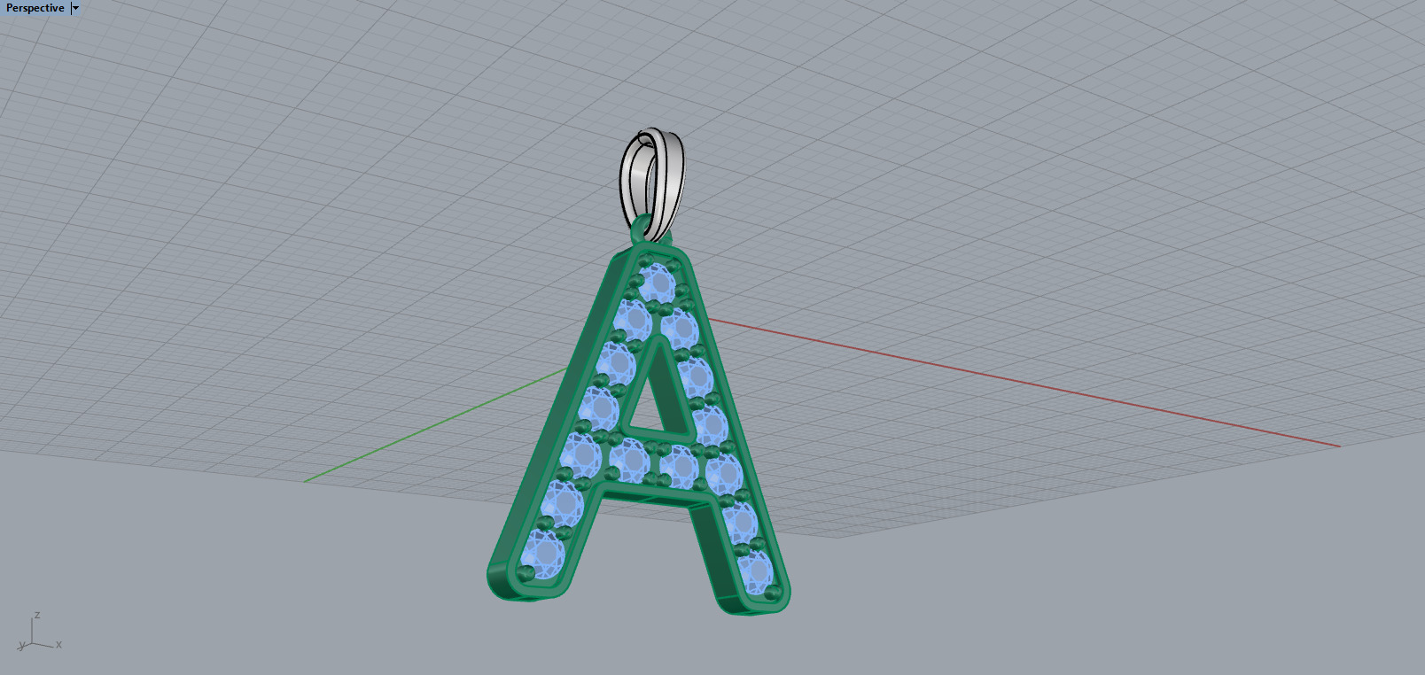 Initial letter A pendant model 753 3D print model_10