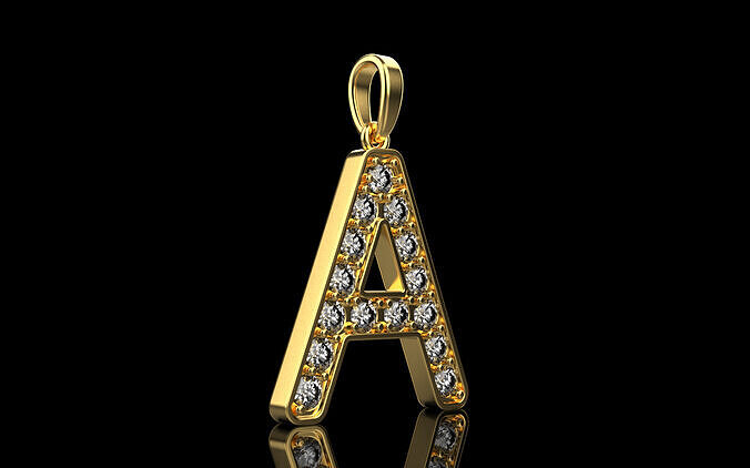 Initial letter A pendant model 753 3D print model