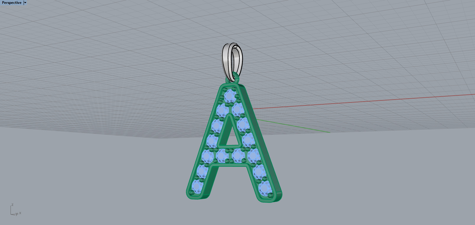 Initial letter A pendant model 753 3D print model_9