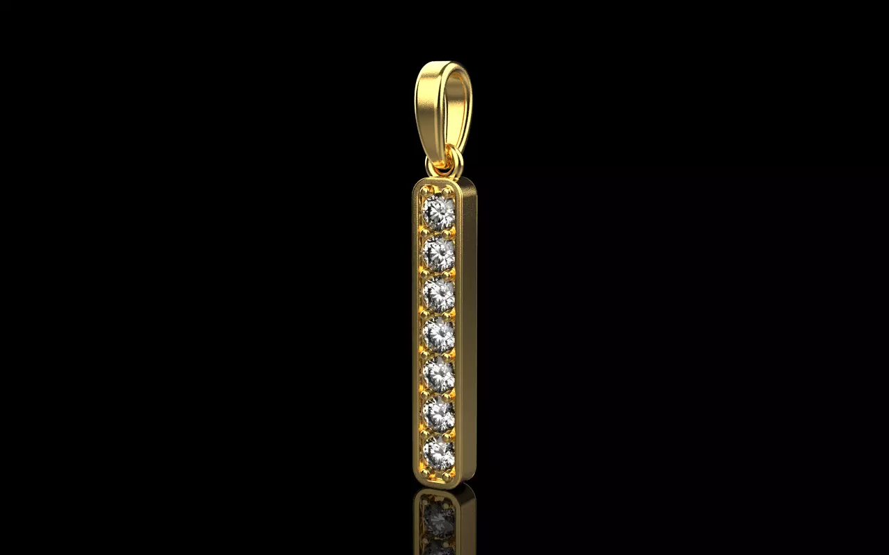 Initial letter I pendant model 754 3D print model_0