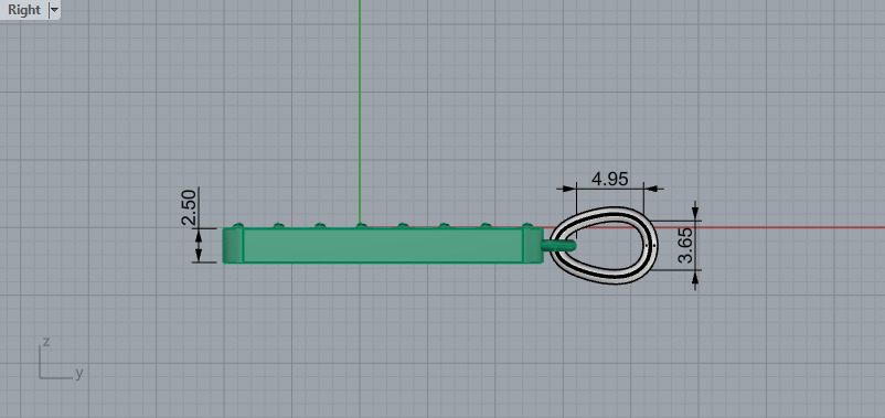 Initial letter I pendant model 754 3D print model_9