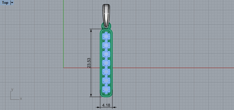 Initial letter I pendant model 754 3D print model_7