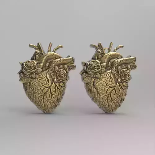 valentines rose heart pentant