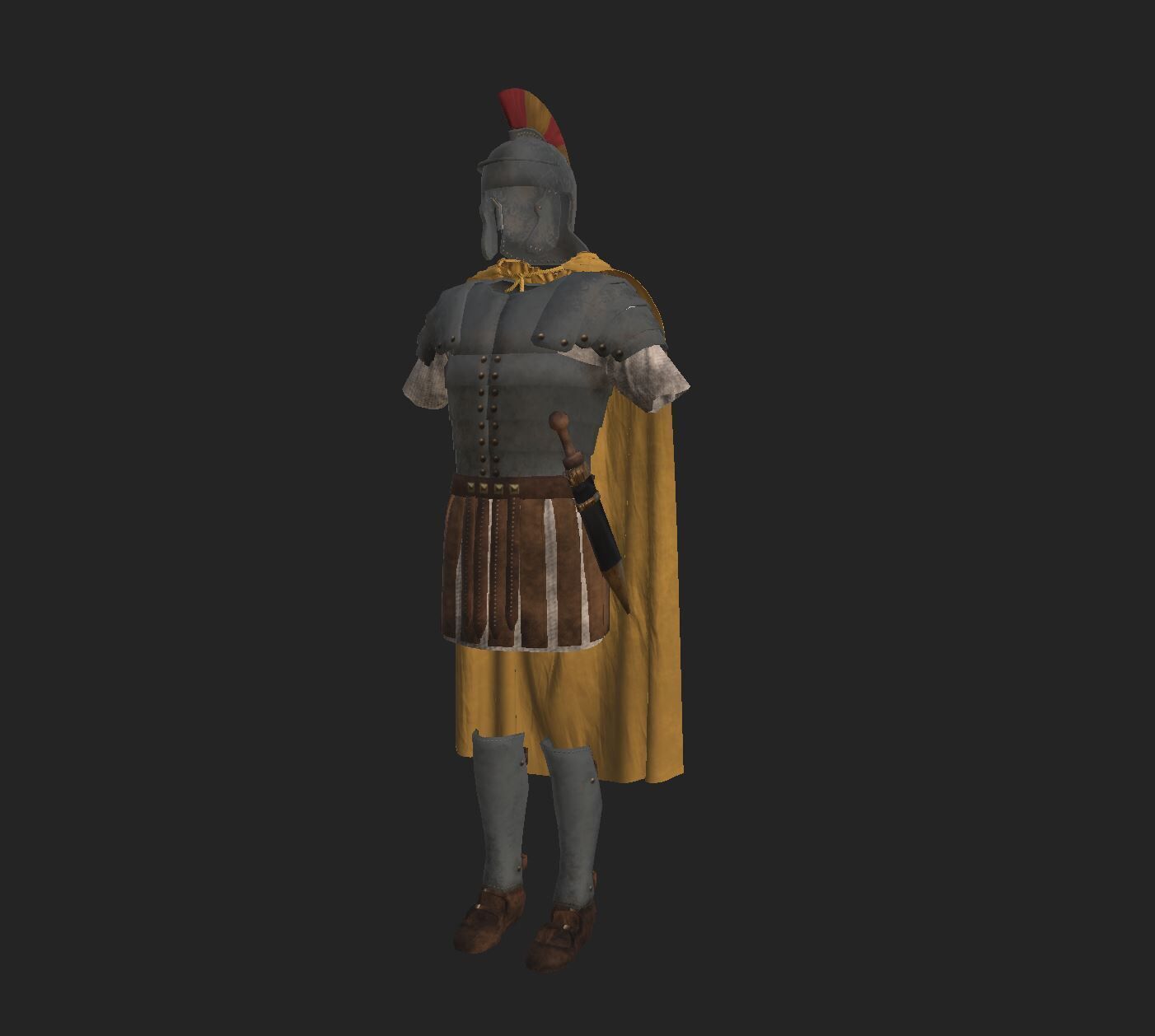 Roman Soldier Armor Low-poly 3D model_8