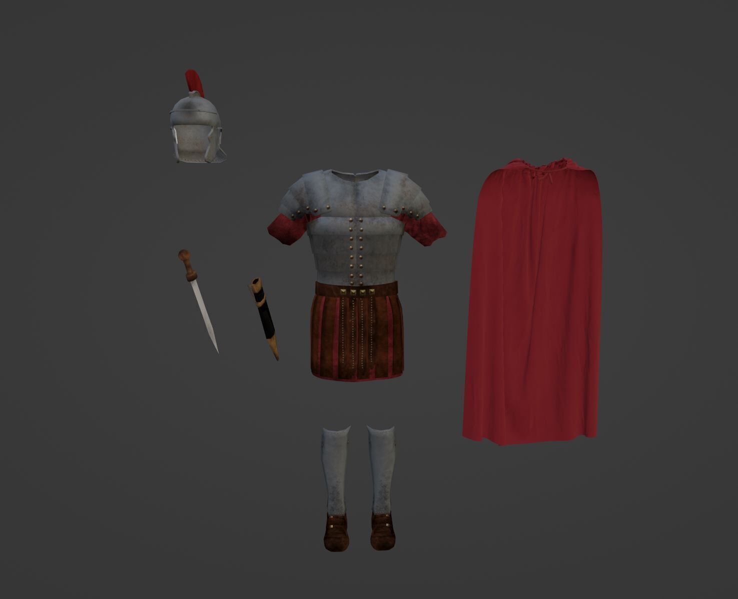 Roman Soldier Armor Low-poly 3D model_2