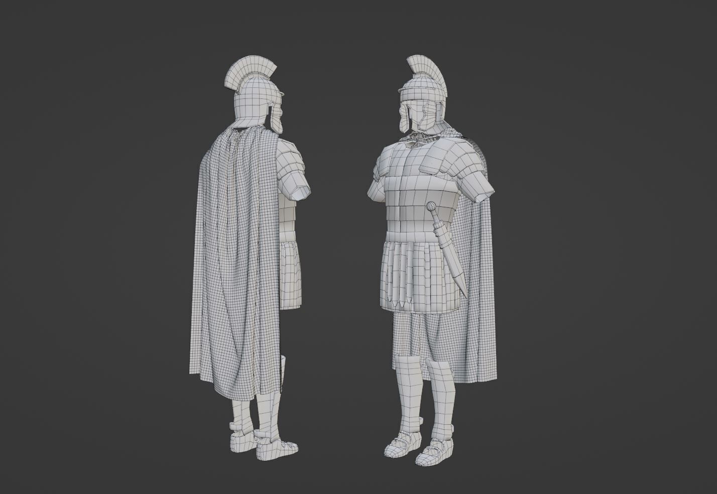 Roman Soldier Armor Low-poly 3D model_10