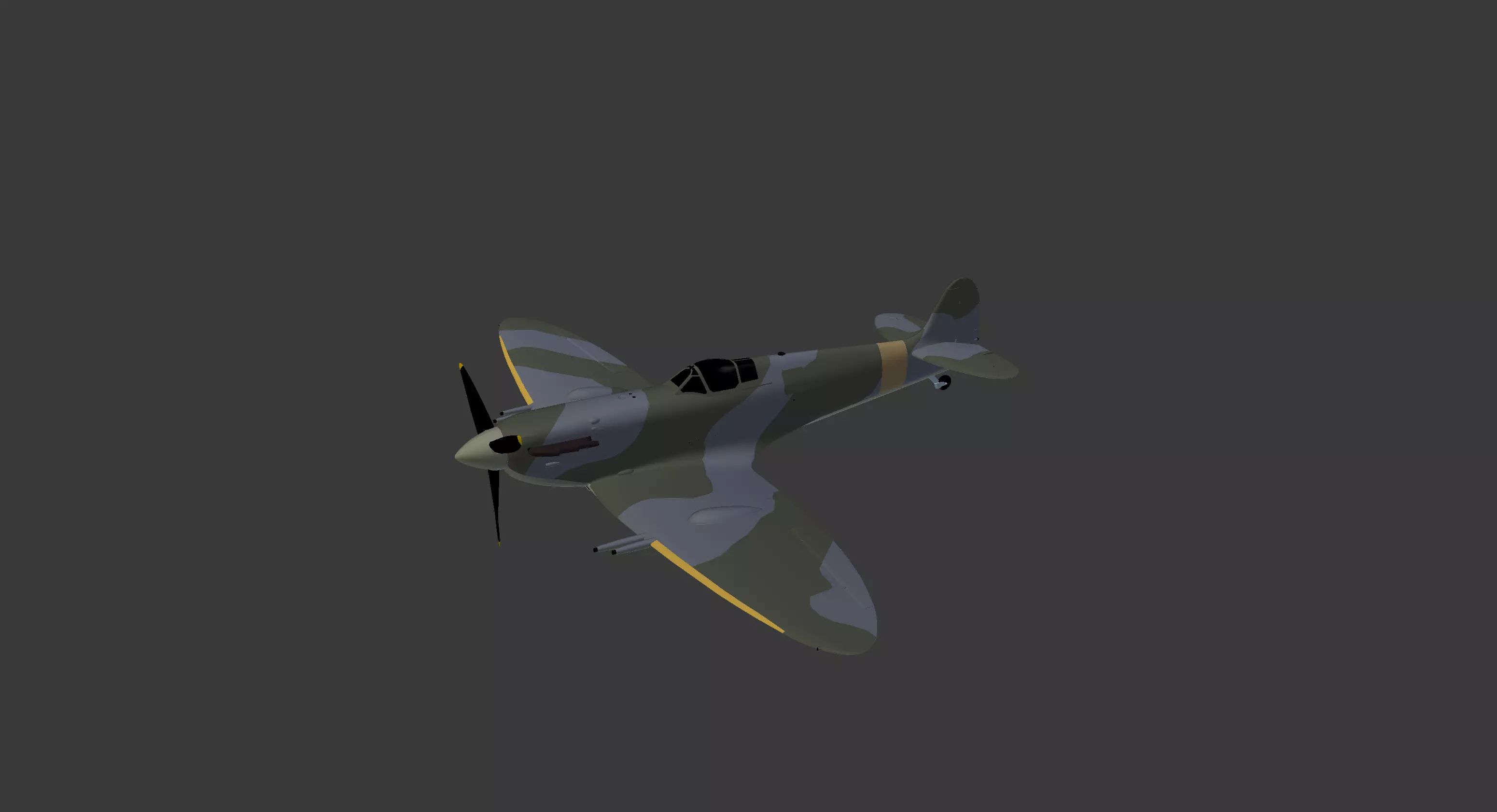 Spitfire MKV on starting sale Low-poly 3D model_0
