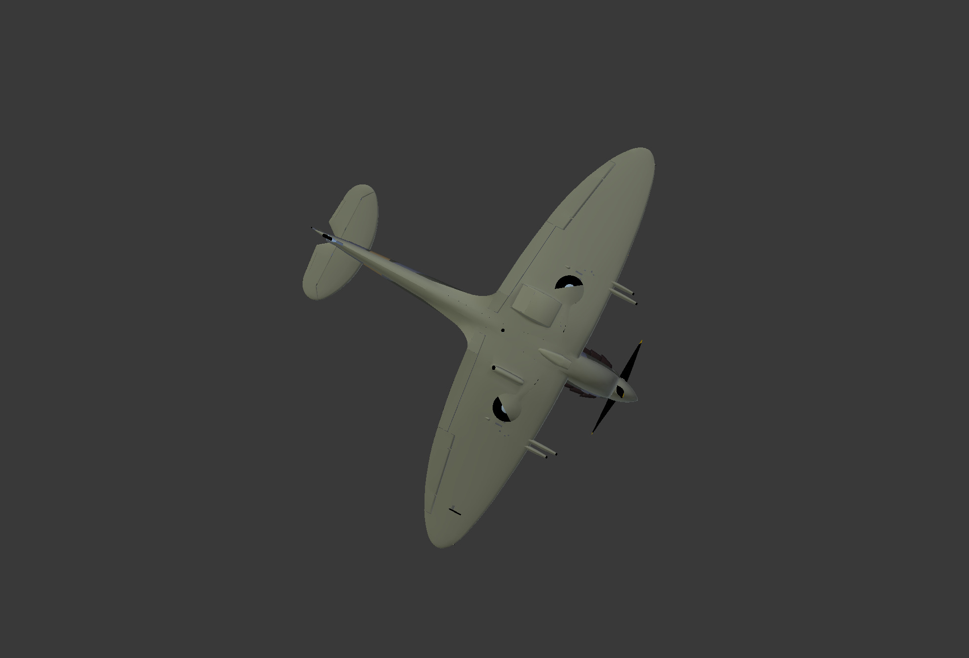 Spitfire MKV on starting sale Low-poly 3D model_2