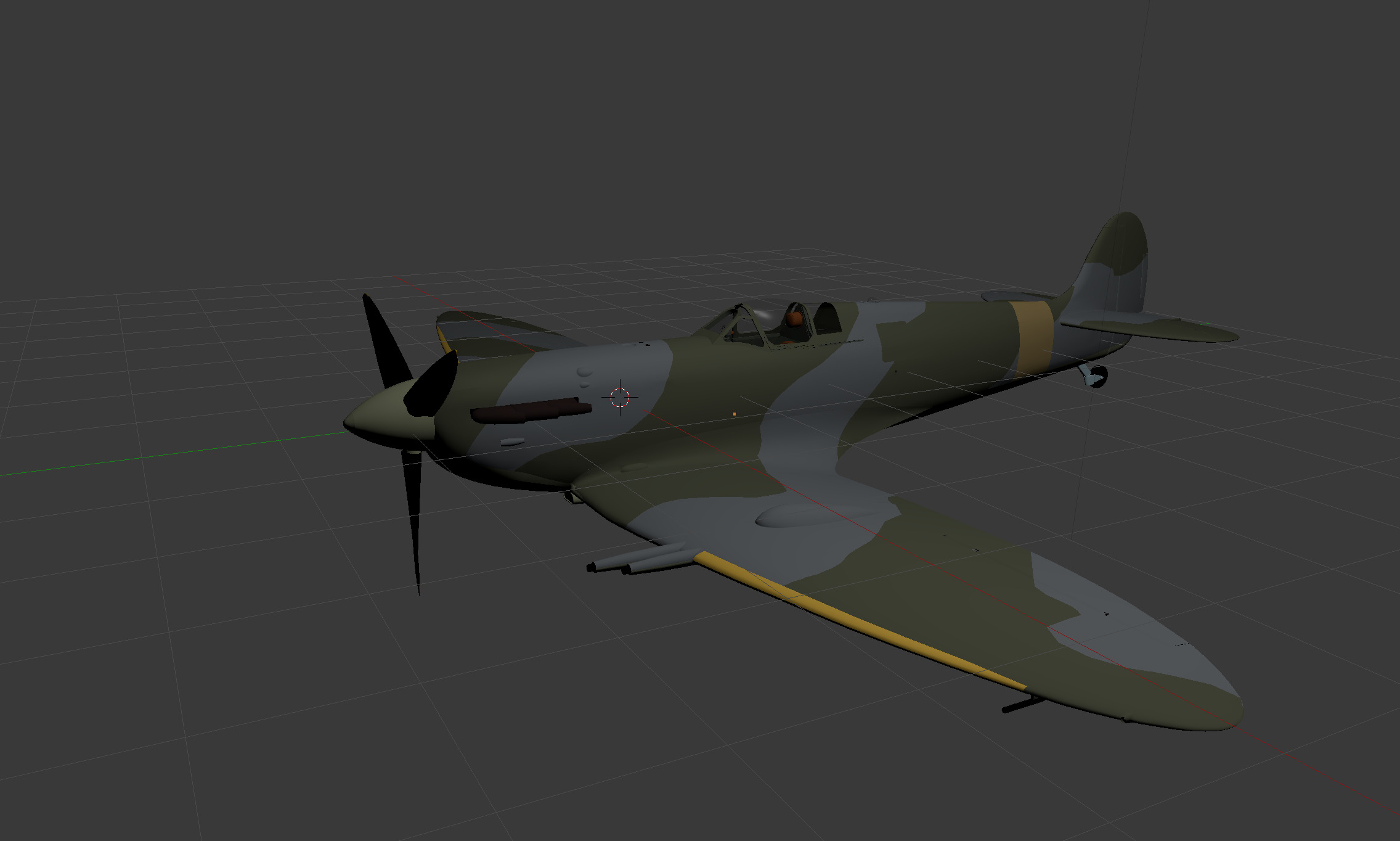 Spitfire MKV on starting sale Low-poly 3D model_5