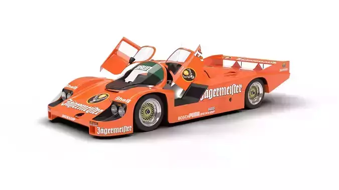 Porsche 956 Group C Brun 1982 Jagermeister Racing HQ 3d model  3D model