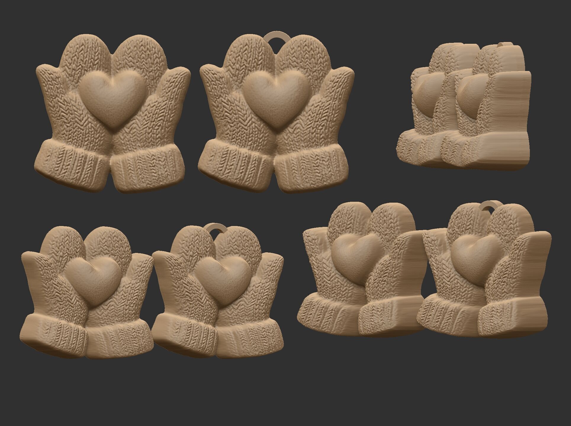 gloves holding heart decor 3D print model_4