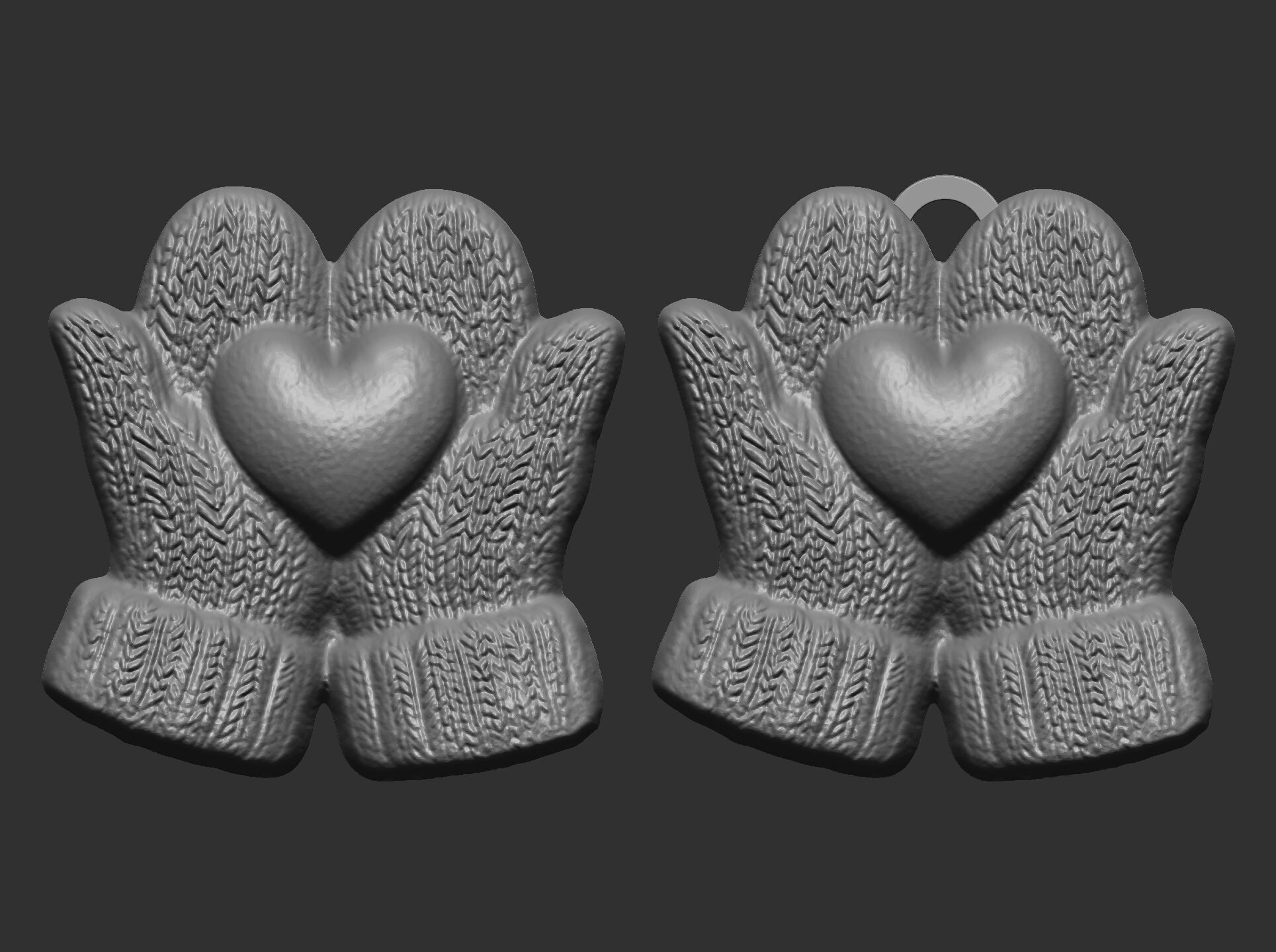 gloves holding heart decor 3D print model_10