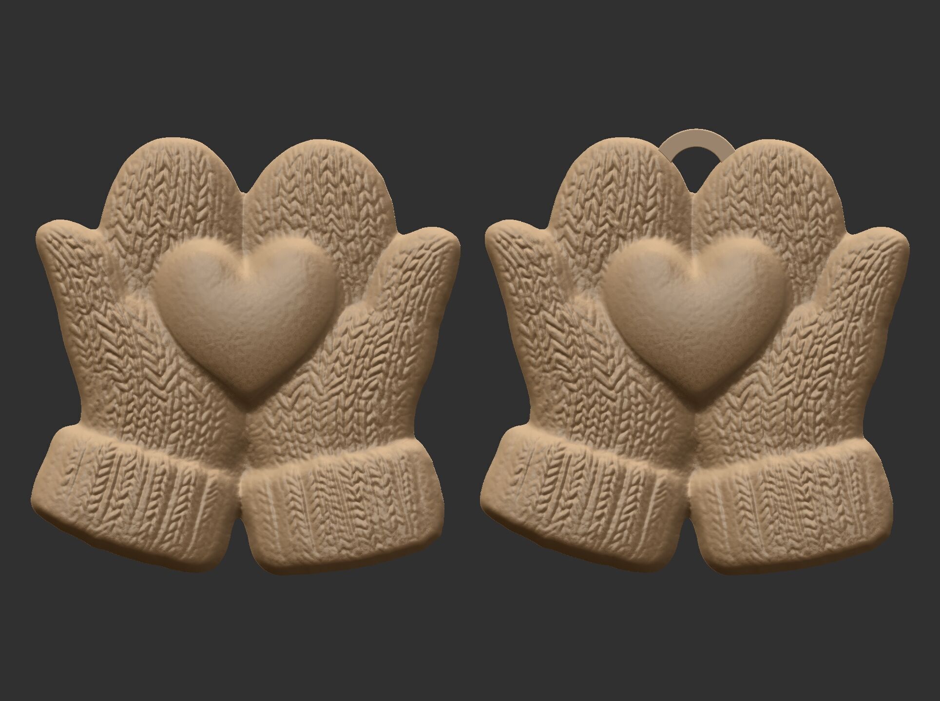 gloves holding heart decor 3D print model_3
