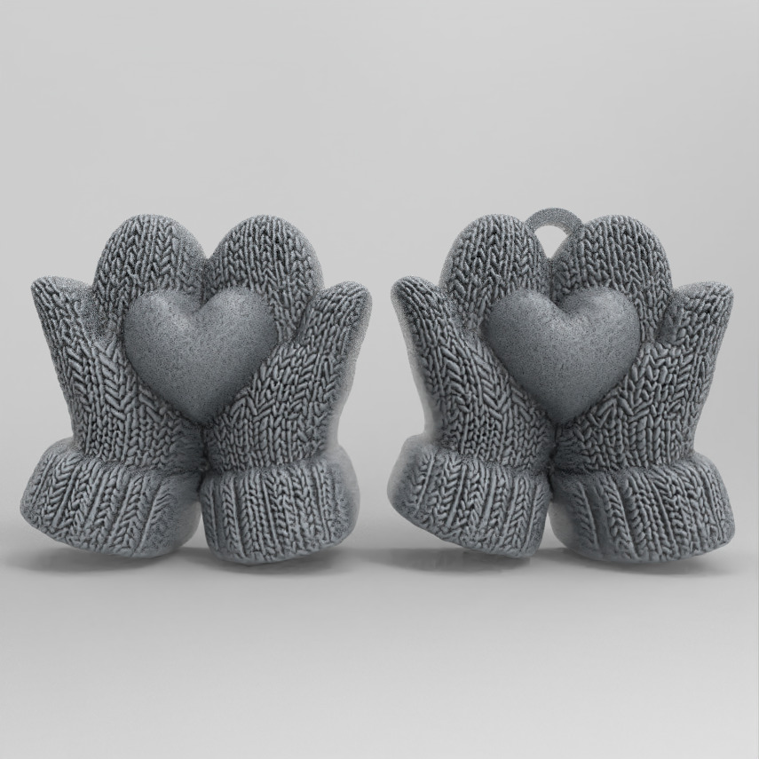 gloves holding heart decor 3D print model_1