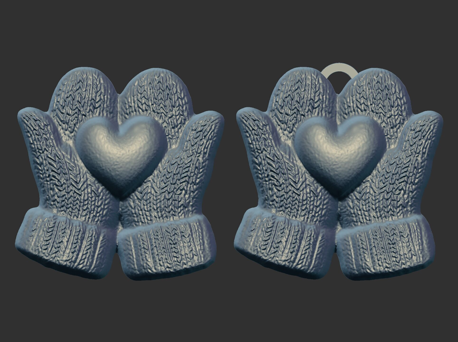 gloves holding heart decor 3D print model_9