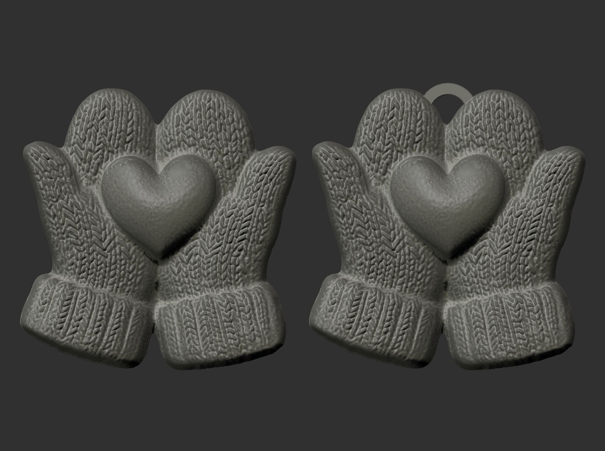 gloves holding heart decor 3D print model_6
