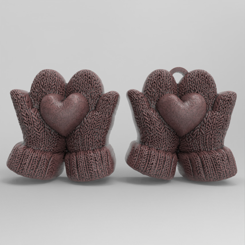 gloves holding heart decor 3D print model_2
