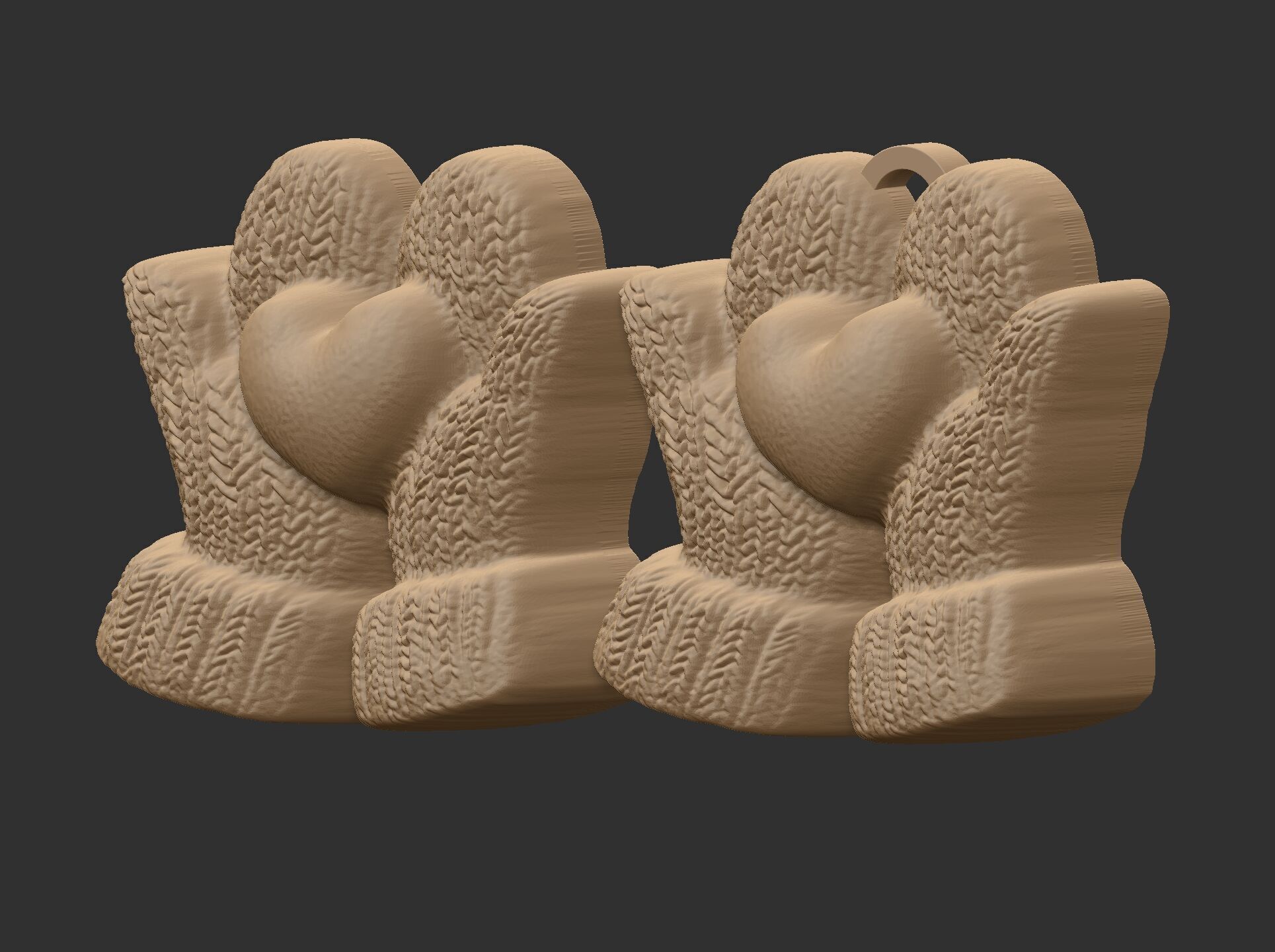 gloves holding heart decor 3D print model_8