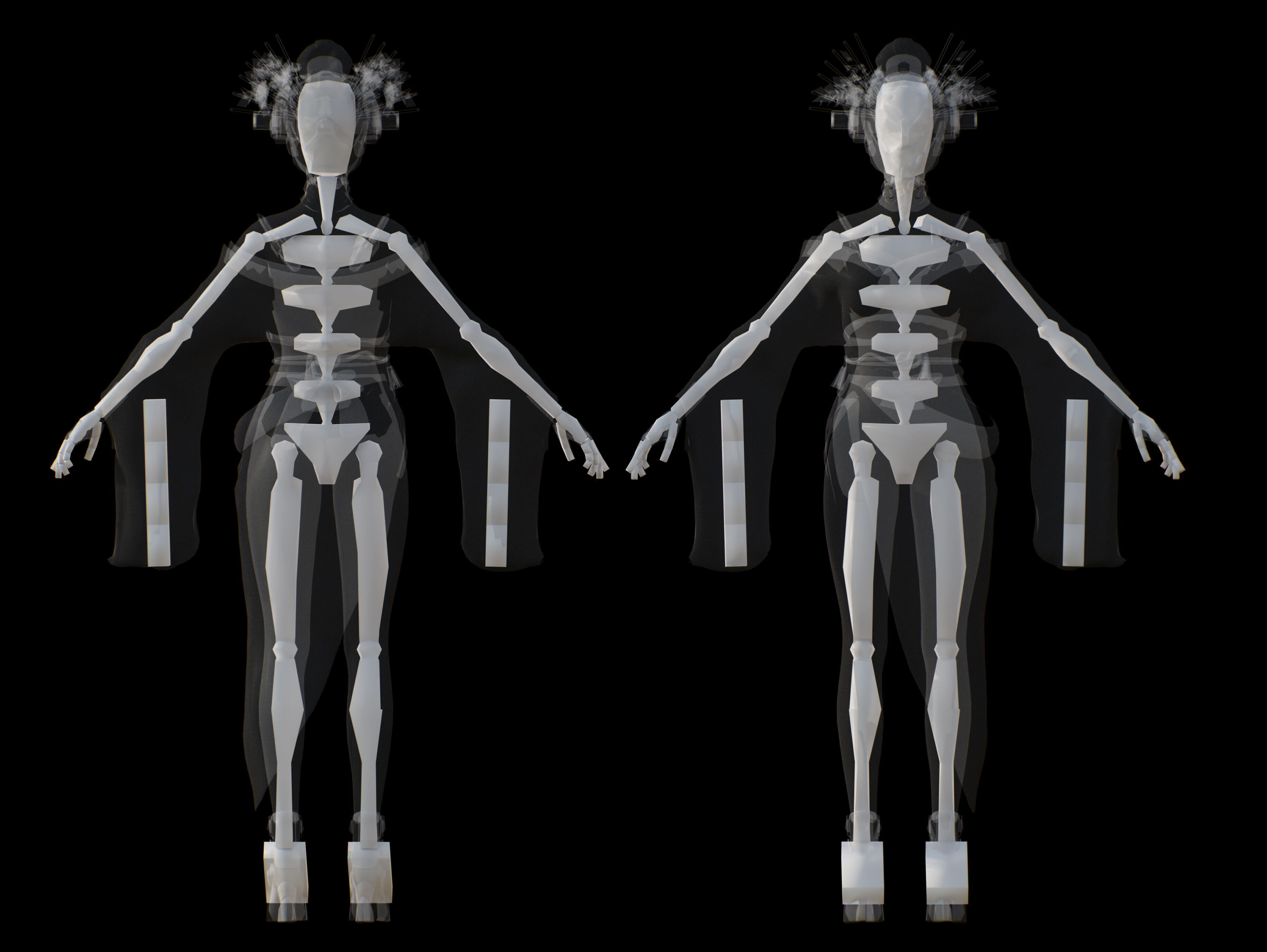 Sci Fi Geisha Low-poly 3D model_15