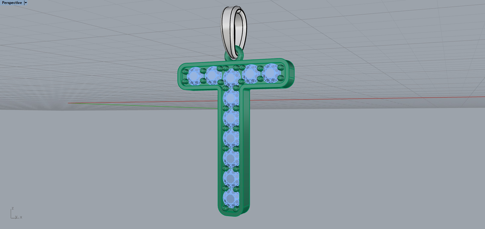 Initial letter T pendant model 755 3D print model_10