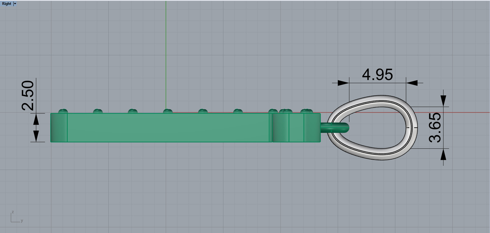 Initial letter T pendant model 755 3D print model_9