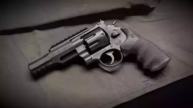 R8 Revolver Game Ready Low-poly 3D model