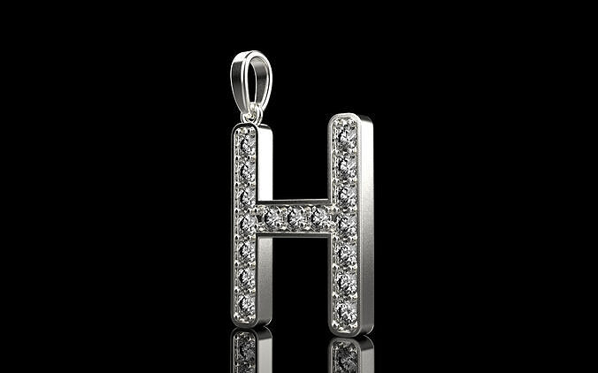 Initial letter H pendant model 756 3D print model