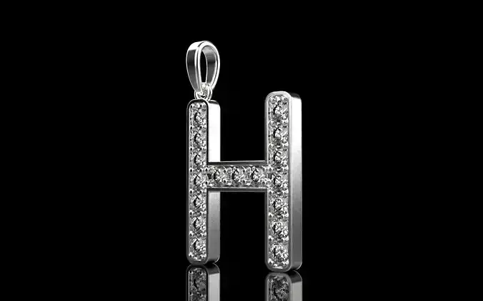 Initial letter H pendant model 756