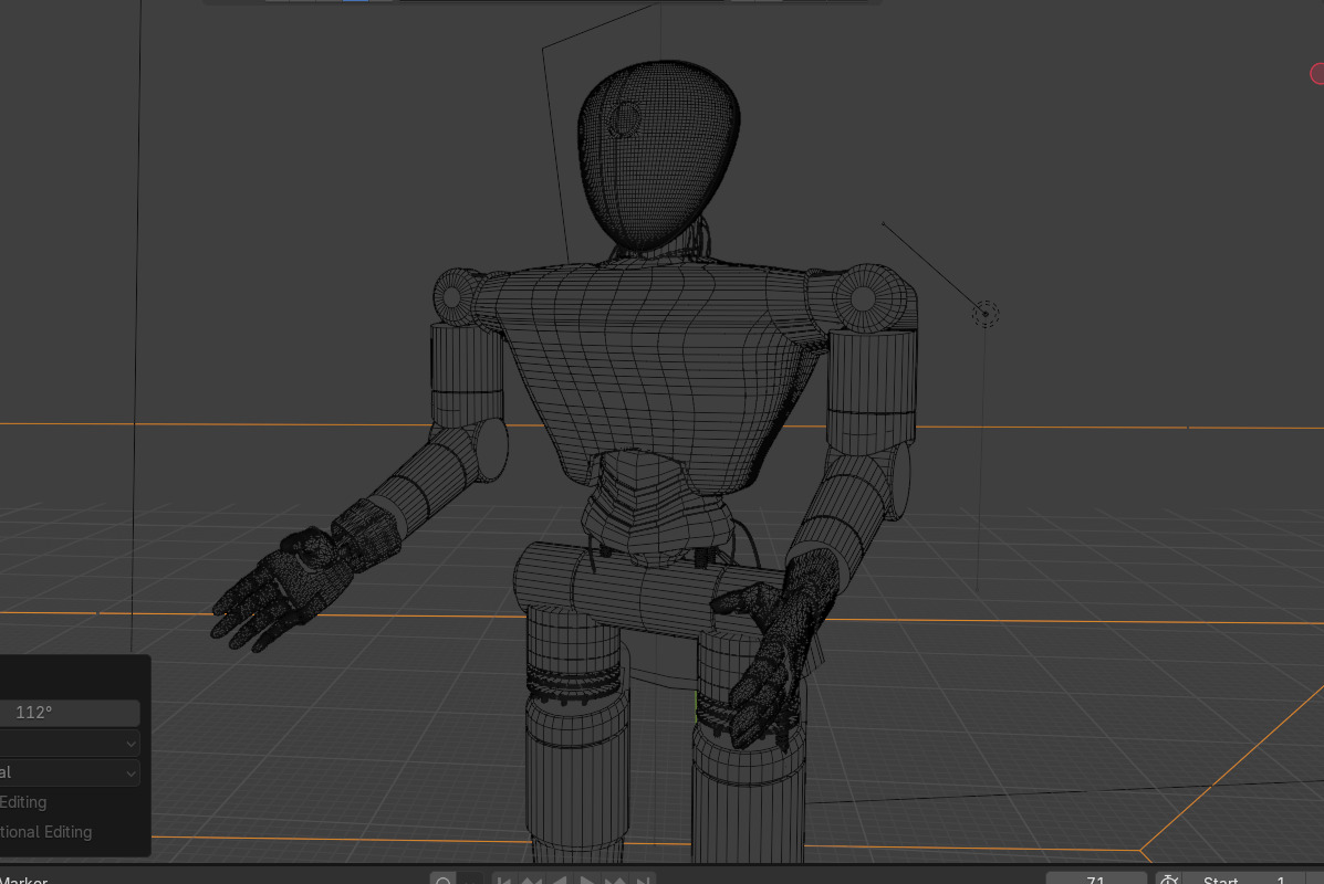 Humanoid ROBOT Low-poly 3D model_6