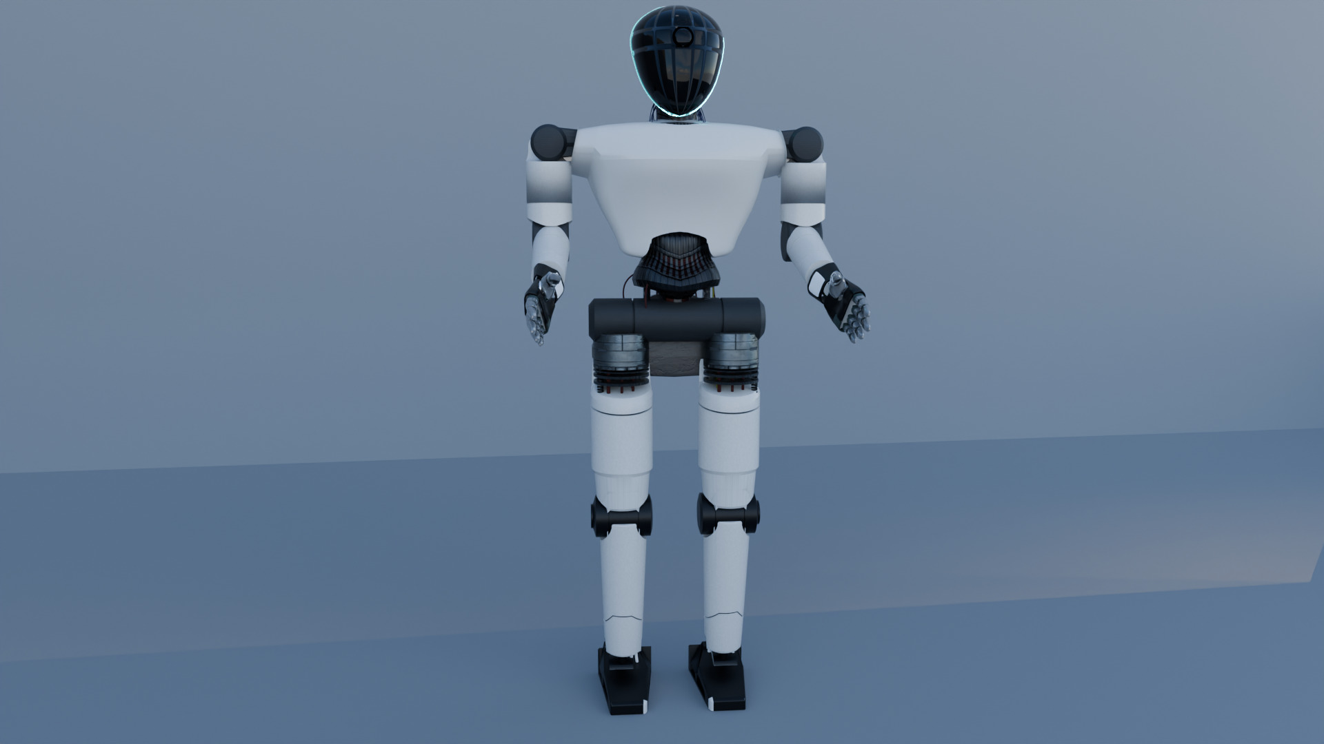 Humanoid ROBOT Low-poly 3D model_5