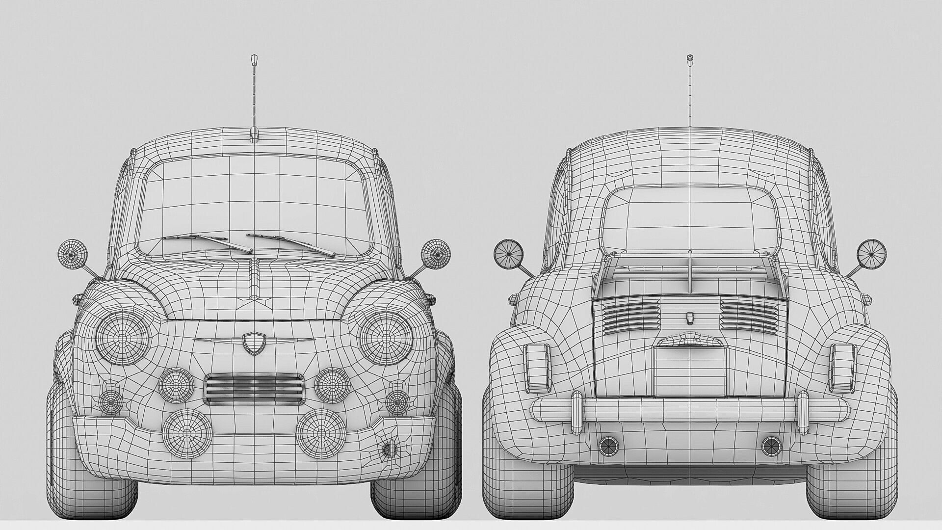 Super fury cartoon rally lowpoly car Low-poly 3D model_7