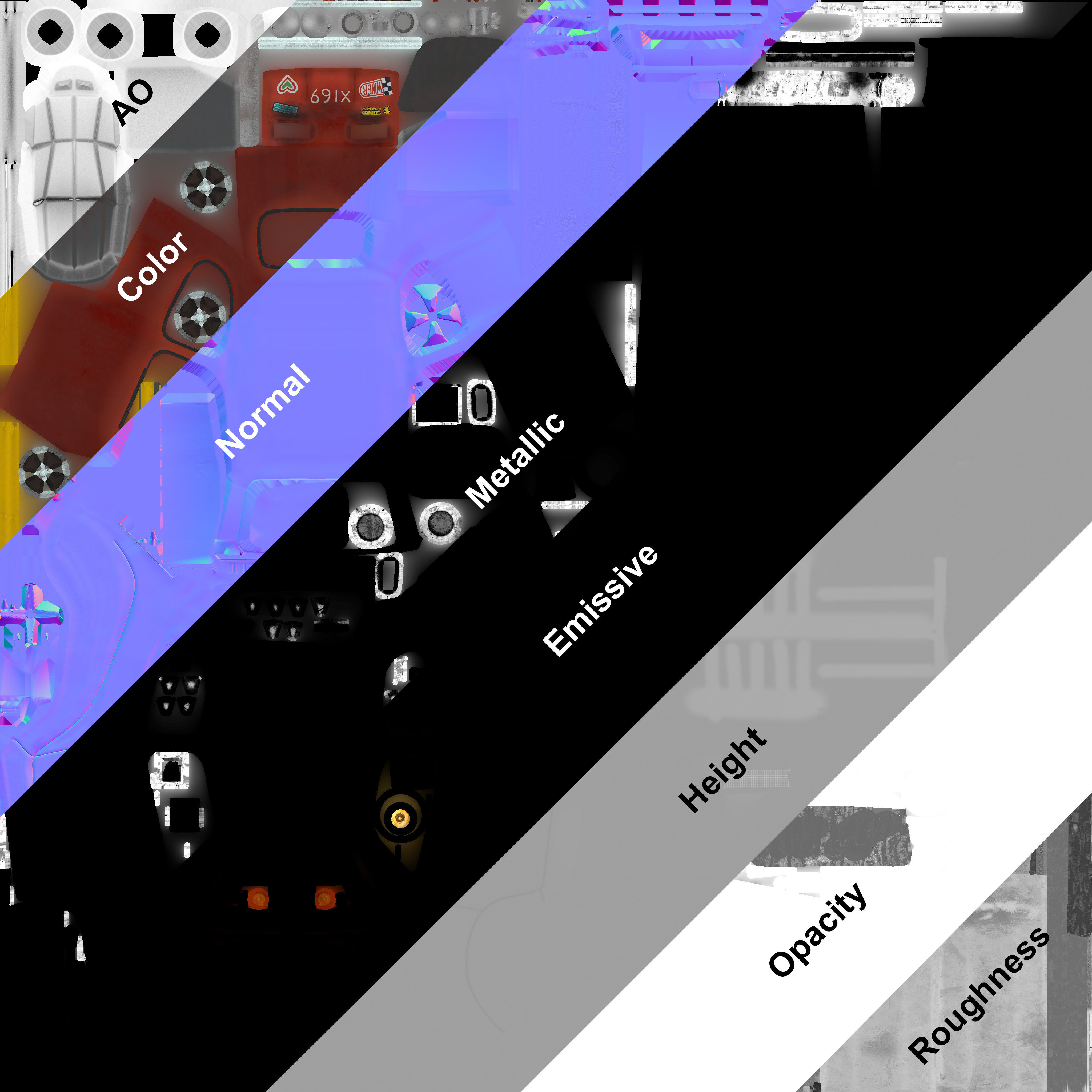 Super fury cartoon rally lowpoly car Low-poly 3D model_13