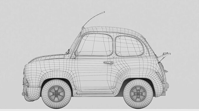 Super fury cartoon rally lowpoly car Low-poly 3D model 6