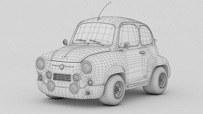 Super fury cartoon rally lowpoly car Low-poly 3D model 2