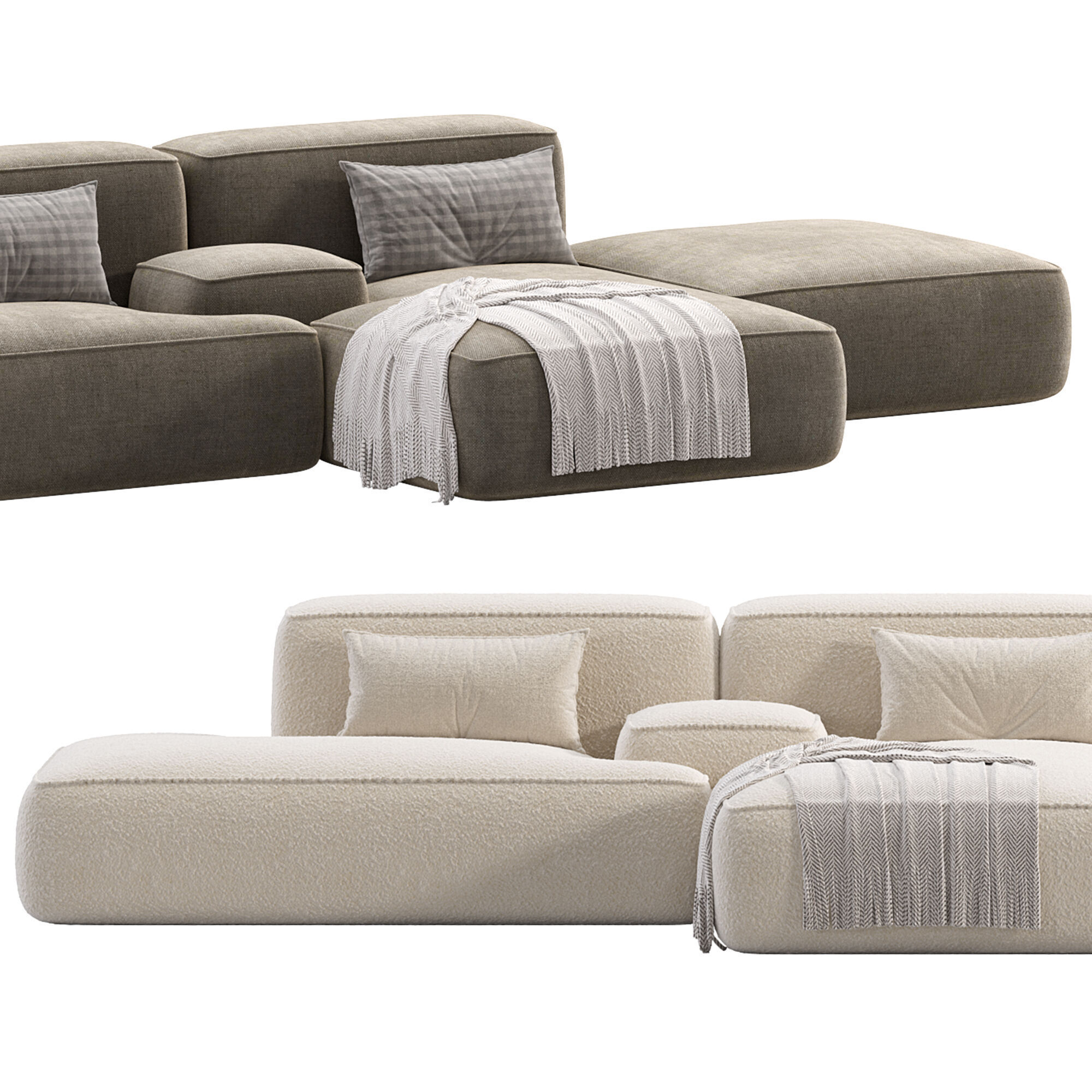 Lema Cloud Sofa Low-poly 3D model_2