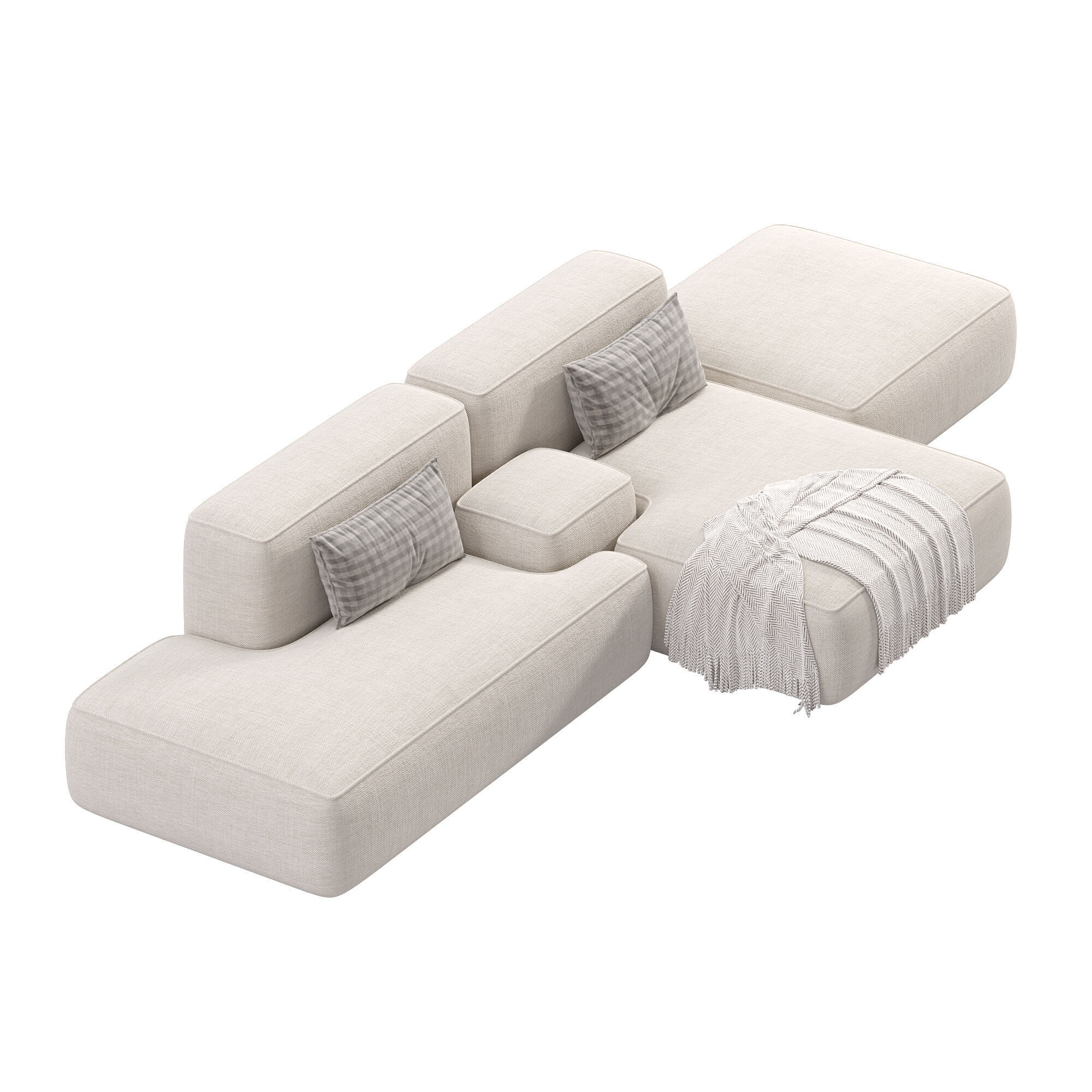Lema Cloud Sofa Low-poly 3D model_3
