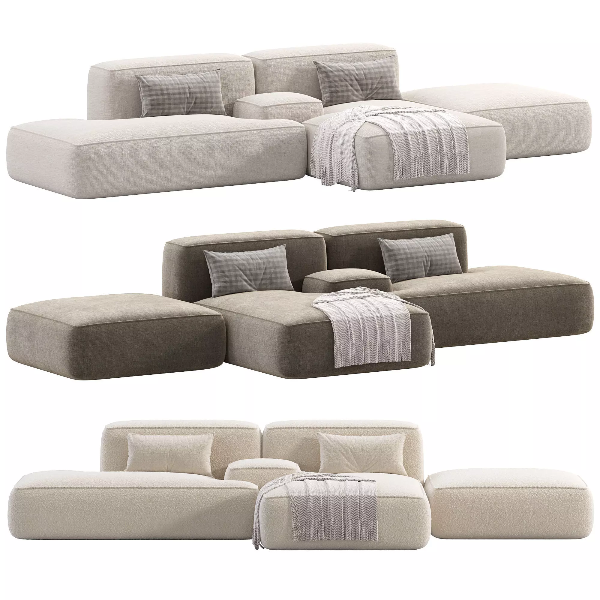 Lema Cloud Sofa Low-poly 3D model_0