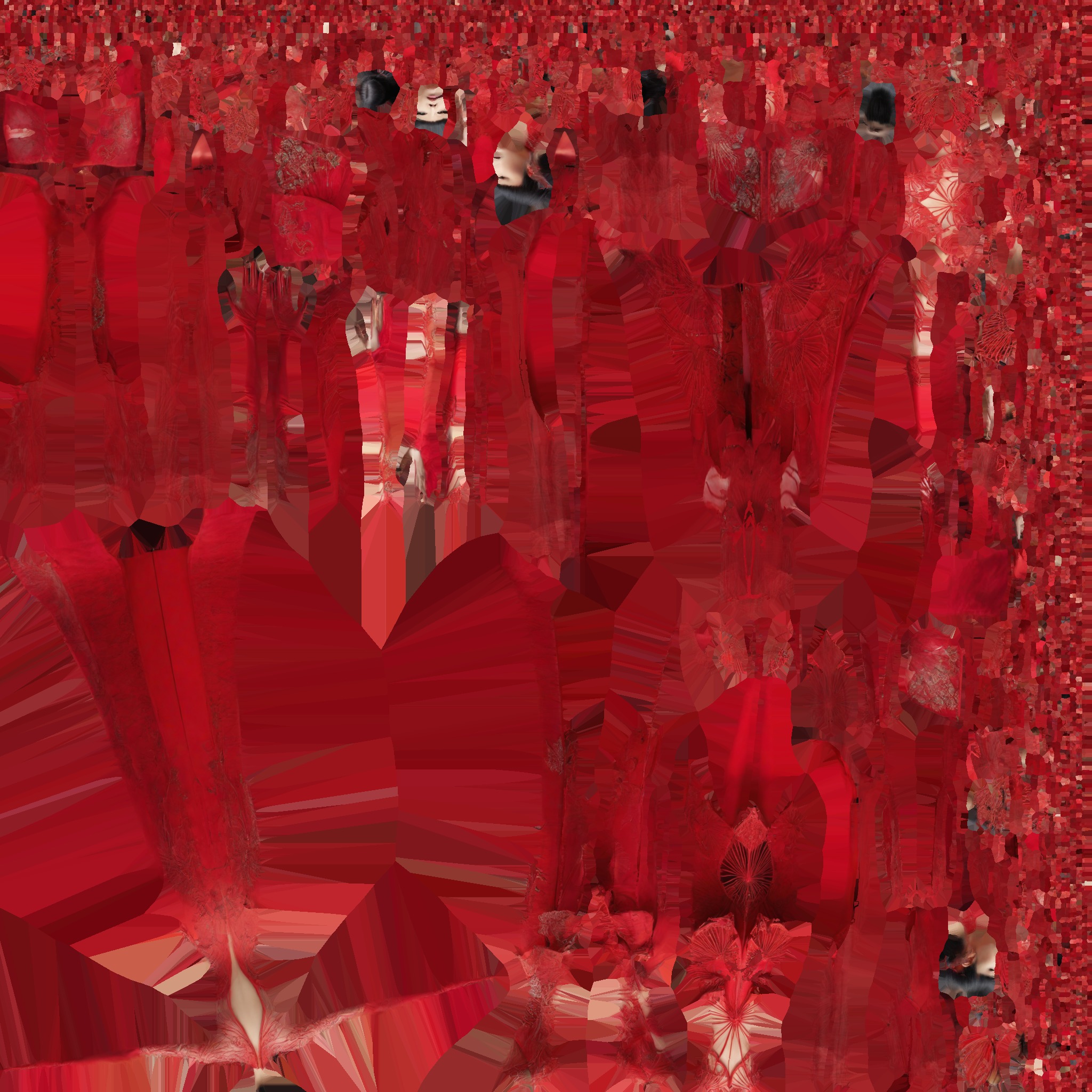 Dressed Female Red Dress Stylized CHaracter Girl Low-poly 3D model_16