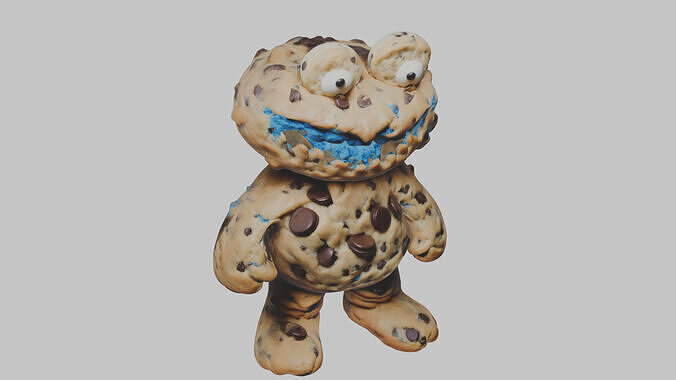 Cookie Monster Low-poly 3D model 4