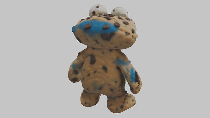 Cookie Monster Low-poly 3D model 7